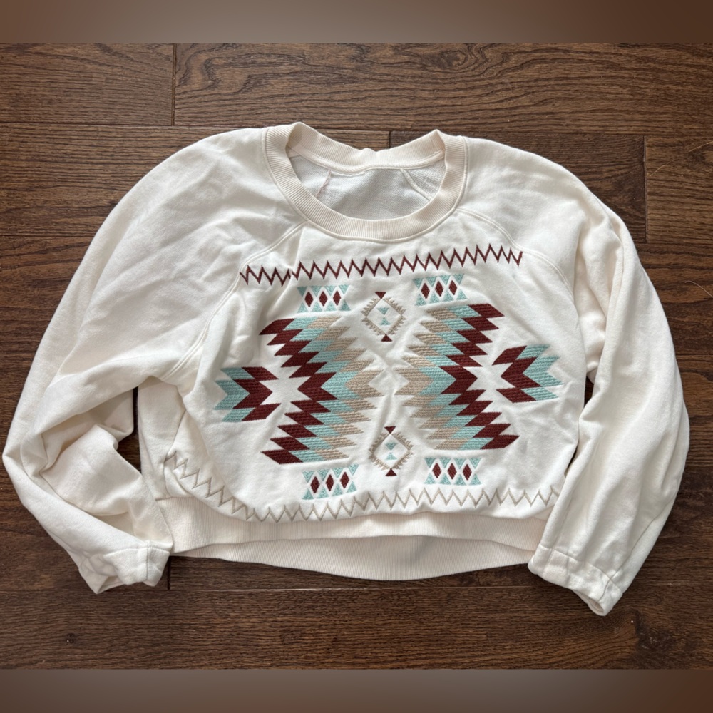 Ariat Cream Wild West Crop Sweatshirt